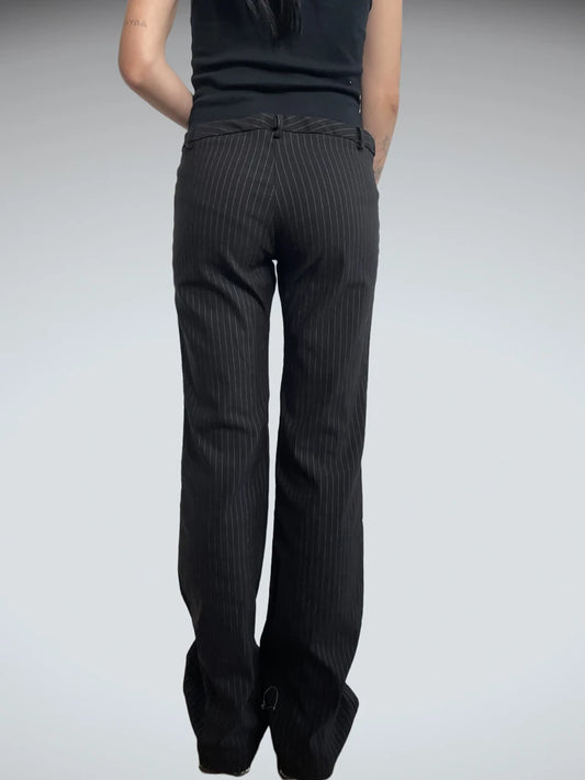 striped elegant pants (L)