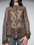 brown lace blouse