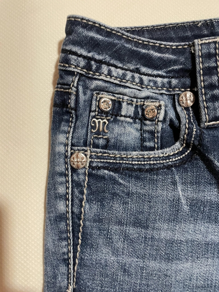 Embellished Low Rise Bootcut Jeans Miss Me Vintage Denim (S)