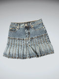 Revolt Pleated Blue Vintage Denim Skirt (XS)