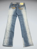 Light Blue Bootcut Jeans with Embroidered Apple Logo (L)