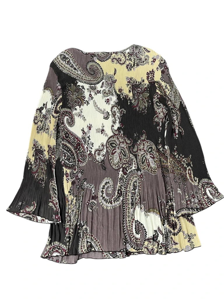 Larry Lavine green paisley button front dress (L)