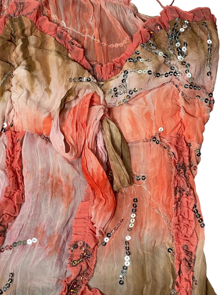 Sunset Crinkle Sequin Top (S)
