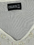 Beige Shimmer Stone Detail Vintage Top (S)