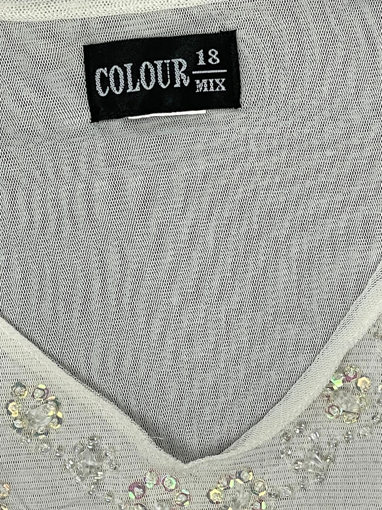 Beige Shimmer Stone Detail Vintage Top (S)