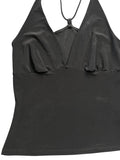 Minimalist Black Ruffle Strap Cami (S)