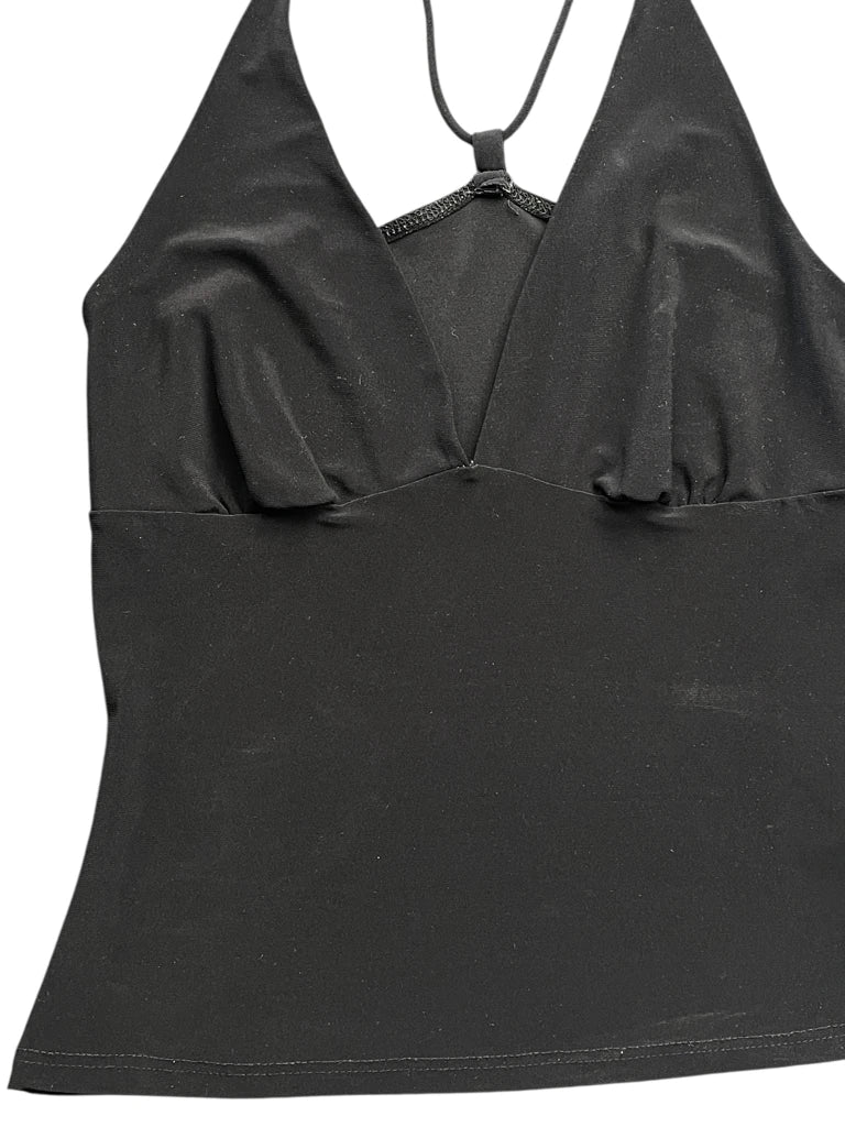 Minimalist Black Ruffle Strap Cami (S)