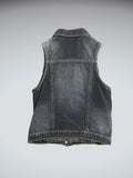 Mudd Dark Wash Denim Pocket Vest Women (M)