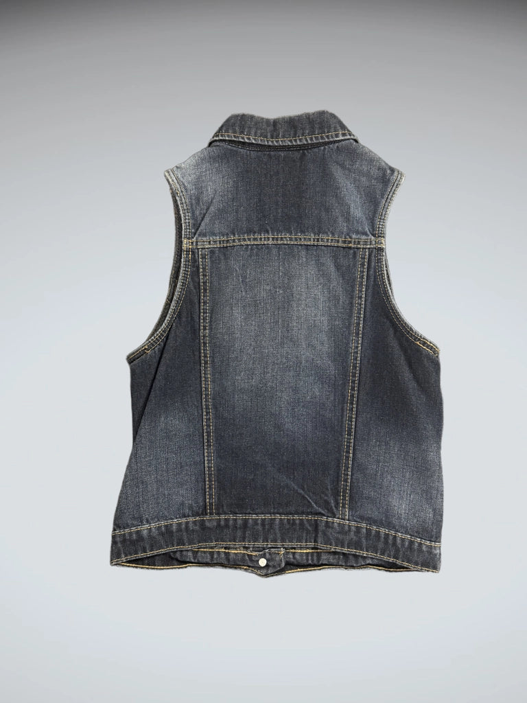 Mudd Dark Wash Denim Pocket Vest Women (M)