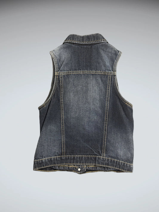 Mudd Dark Wash Denim Pocket Vest Women (M)