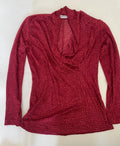 Red Textured Wrap Longsleeve Top (L)