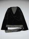 Black Velvet Wrap Top (L)