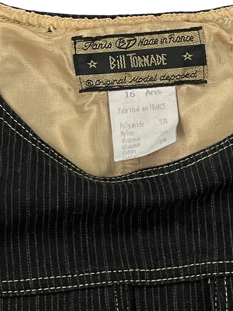 Bill Tormade Black Pinstripe Bow Detail Dress (M)