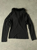 Y2K fur collar top