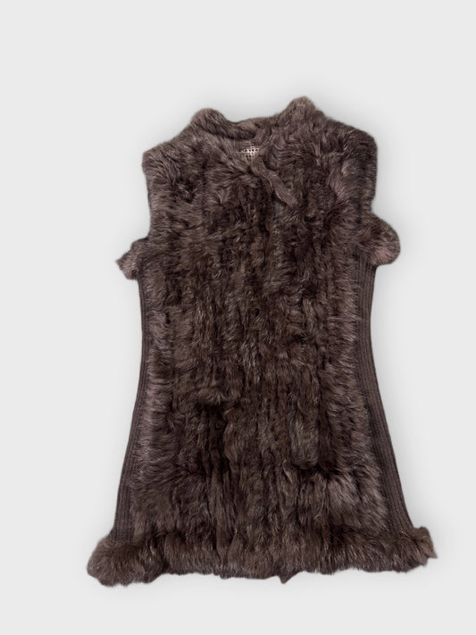 Love Token Black Fur Vest (XS)