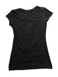 Black Y2K Butterfly Graphic Tee with Rhinestone Detail (M)