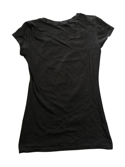 Black Y2K Butterfly Graphic Tee with Rhinestone Detail (M)