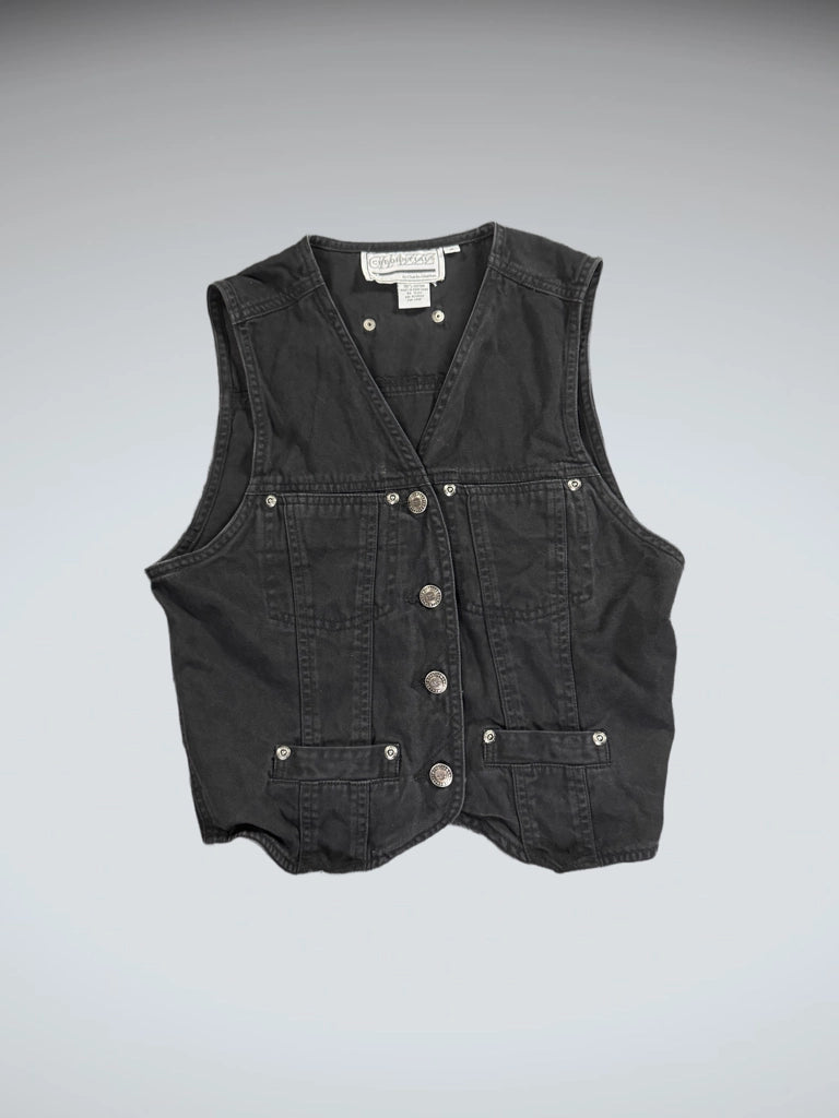 Credentials Black Button Vest Women (S)