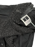 Tadashi Black Beaded High Neck Top (XL)
