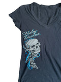 skull ride – harley v-neck tee (S?)