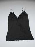 Delicates Black Lace Trim Vintage Top (L)