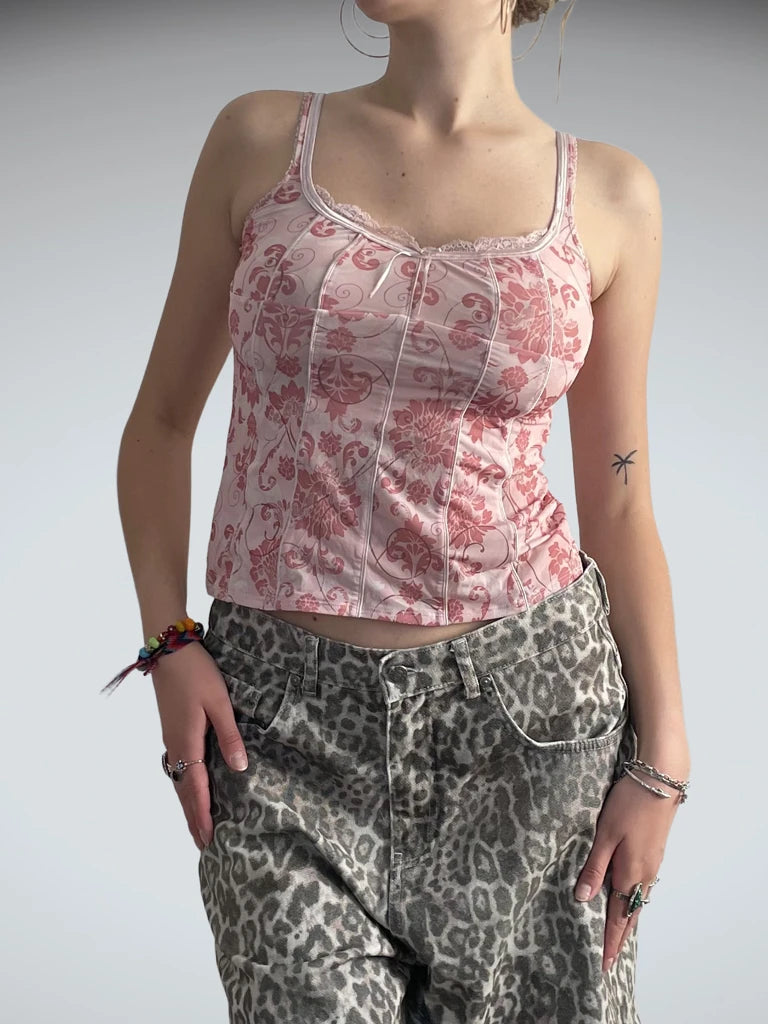 versailles babe – pink corset cami (S?)
