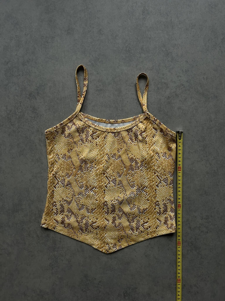Yellow snake print top