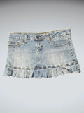 LEI Blue Denim Skirt with Ruffled Hem (L)