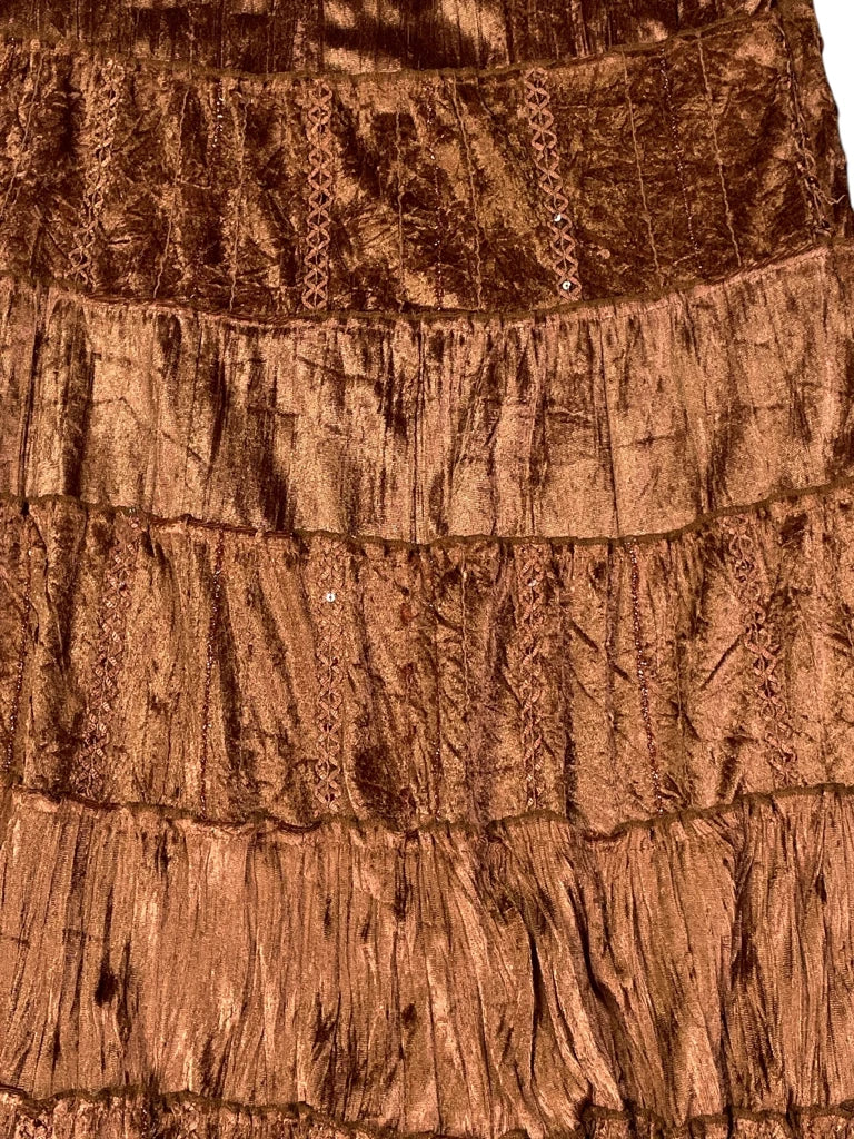 Shimmering bronze midi skirt by Lauri (M)