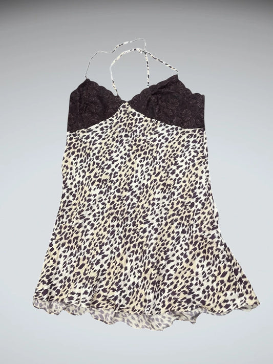 Wild Jaguar Print Vintage Lingerie Top (L)