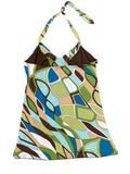 70s Retro Pattern Tunic Top (L)