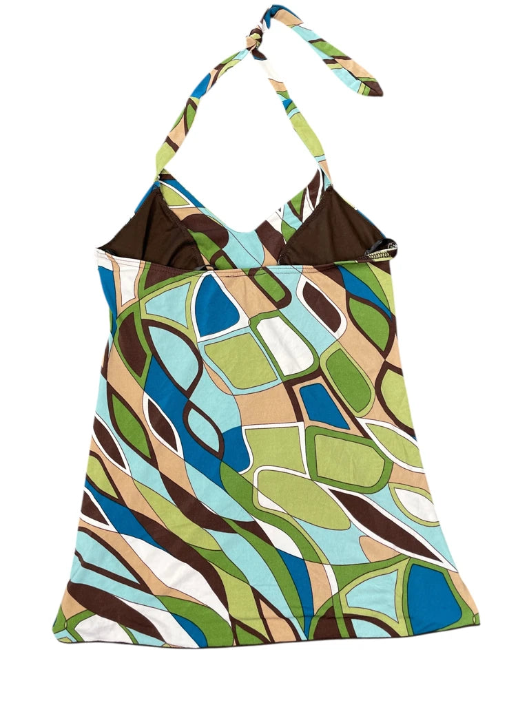 70s Retro Pattern Tunic Top (L)