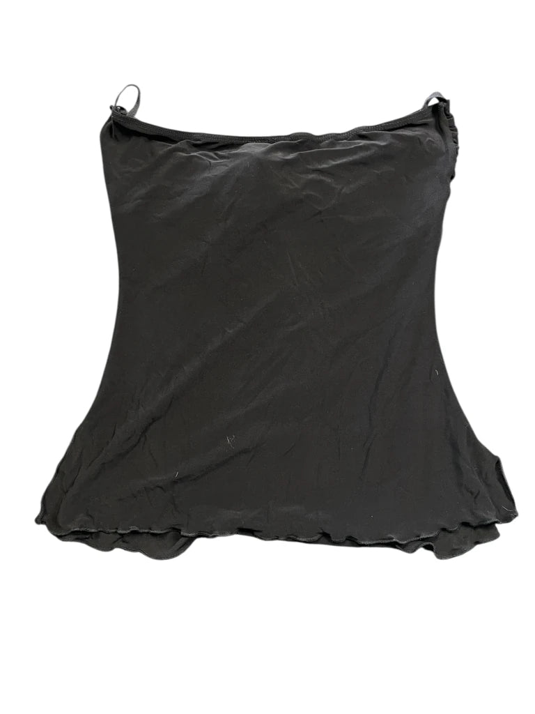 Brown leopard print ruffle dress top (M)