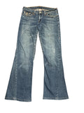 Medium Wash Flare Jeans with Contrast Stitching (M)