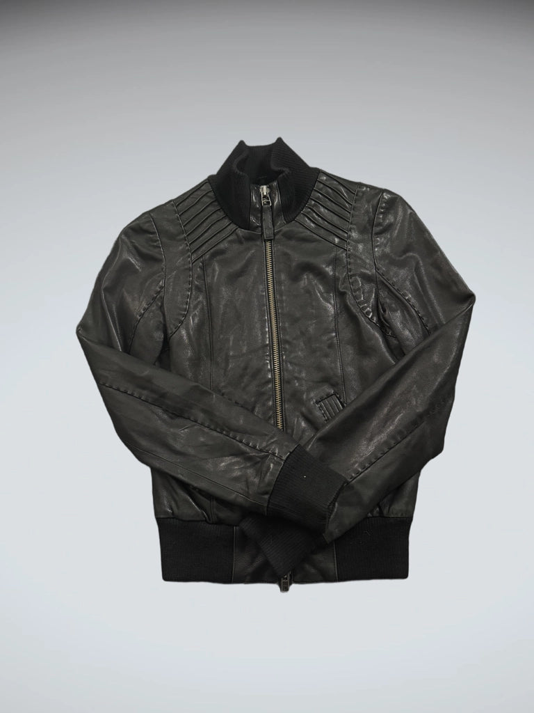 Mlackkage Black Lamb Leather Style Jacket (XS)