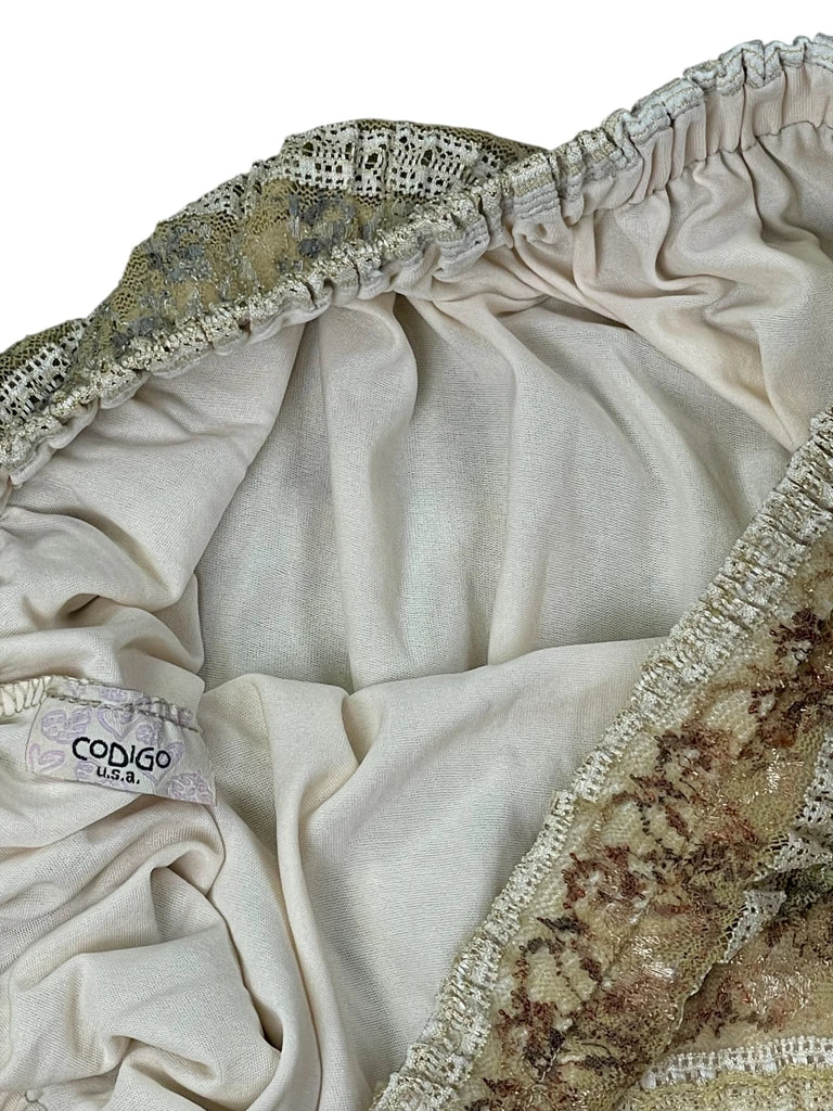 Golden Lace Romance Maxi Skirt (M)