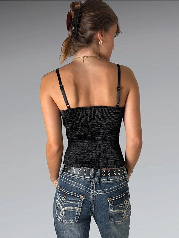 Black Floral Lace Lingerie Top (S)