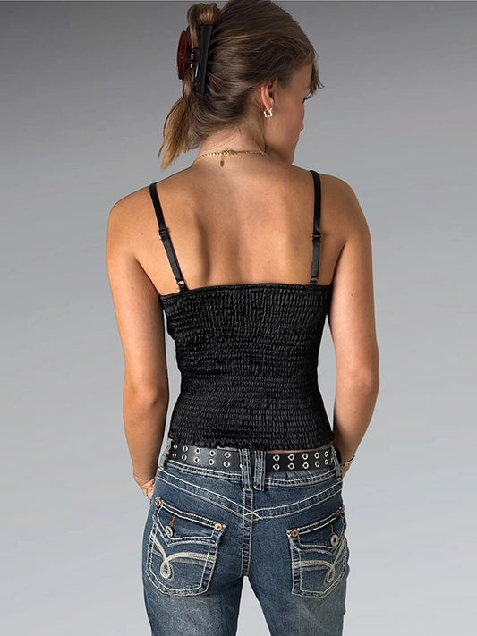 Black Floral Lace Lingerie Top (S)