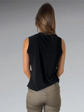 Olivia Page Black Draped Top with Shoulder Detail (M)
