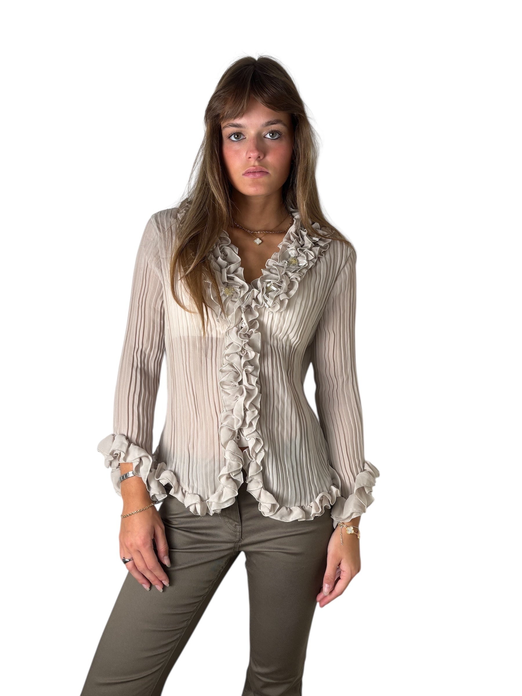 Jaipur Beige Vintage Summer Top (M)