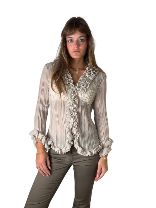 Jaipur Beige Vintage Summer Top (M)