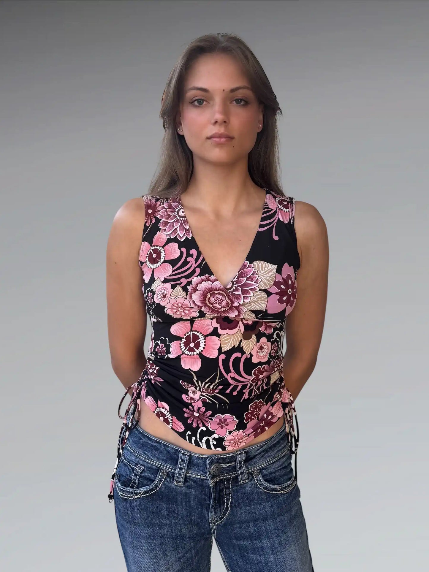 Floral Ruched Top (S)
