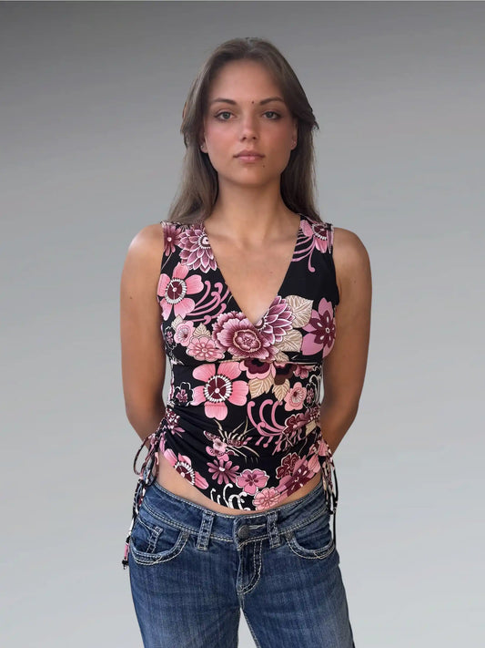Floral Ruched Top (S)