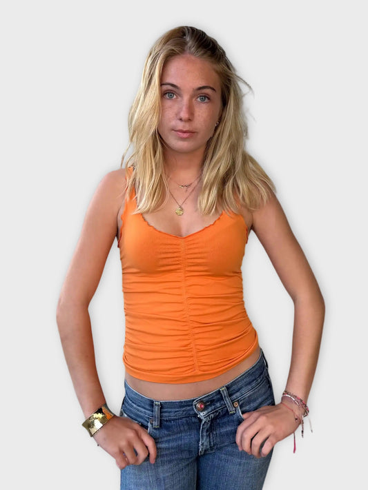 Orange Ruched Vintage Camisole (S)