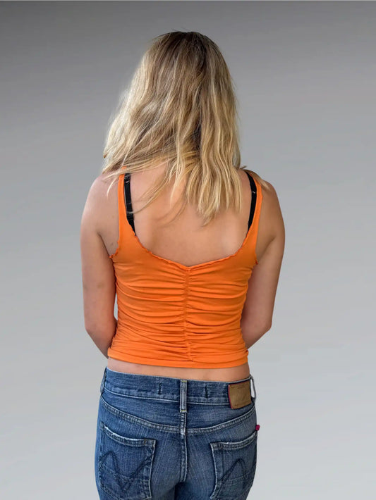 Orange Ruched Vintage Camisole (S)