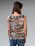 Animal Print Ruffle Vintage Top (M)