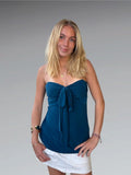 Black one-shoulder rhinestone detail top (S)