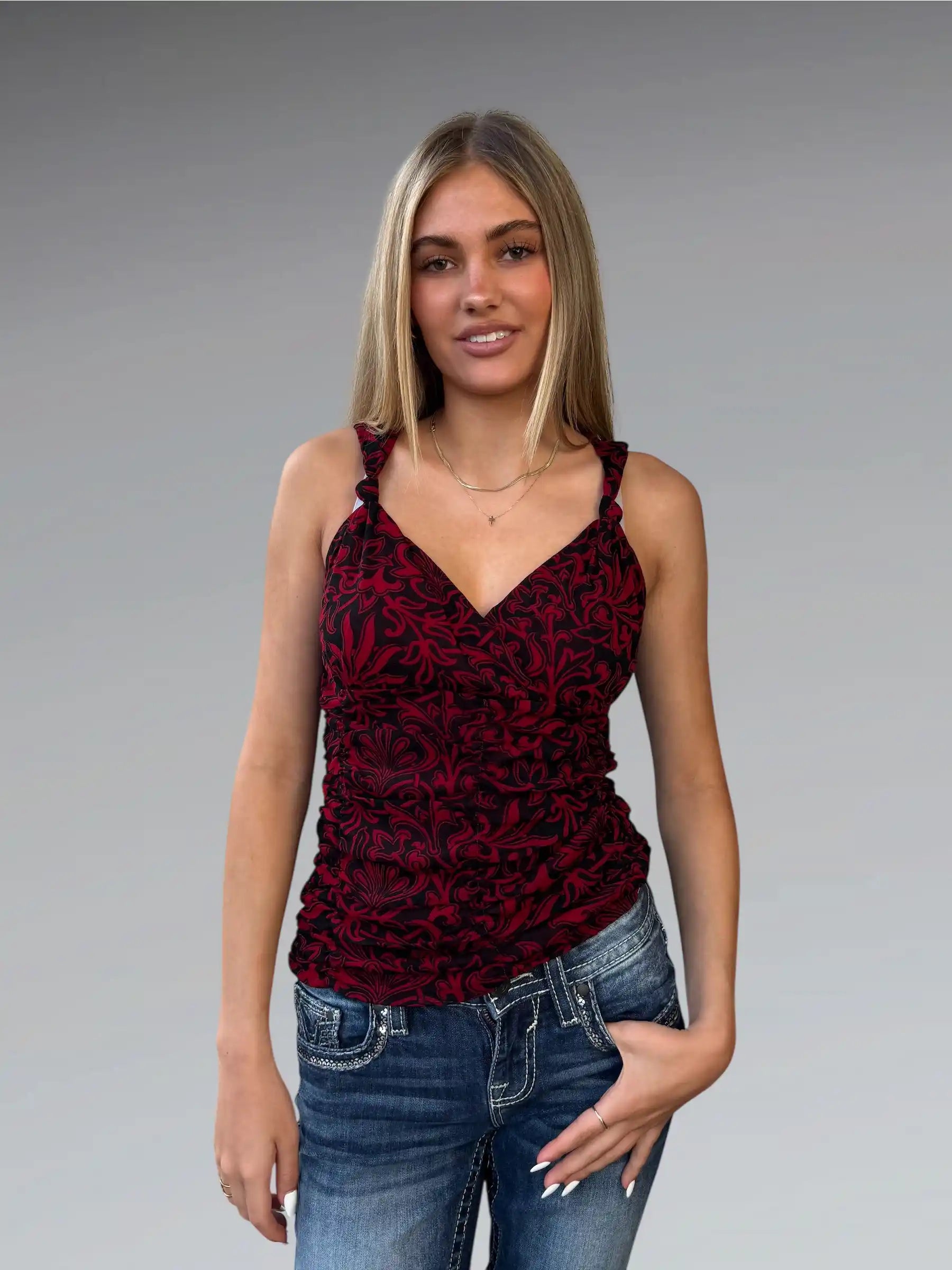 Beige lace corset style top (S)