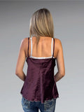 Dark purple flower detail top (M)
