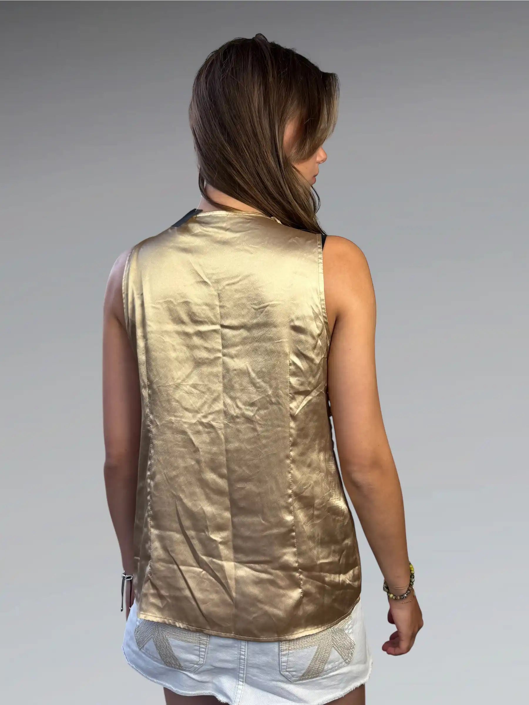 white rose sequin tank (M)